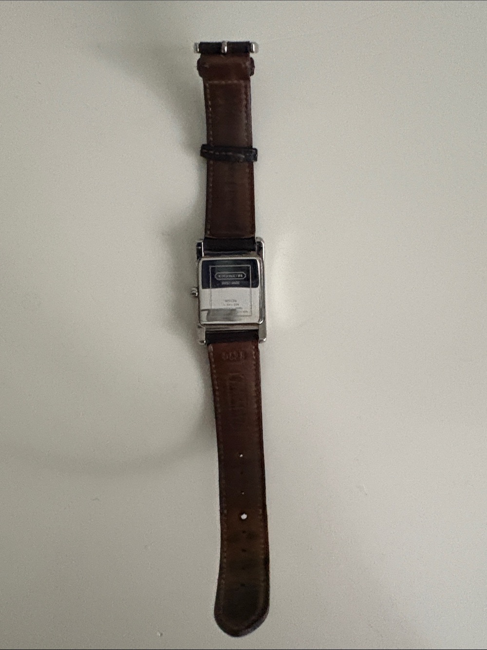 Coach W502B Swiss Quartz Watch – Black Leather Strap | Classic Rectangle Watch - Picture 6 of 9